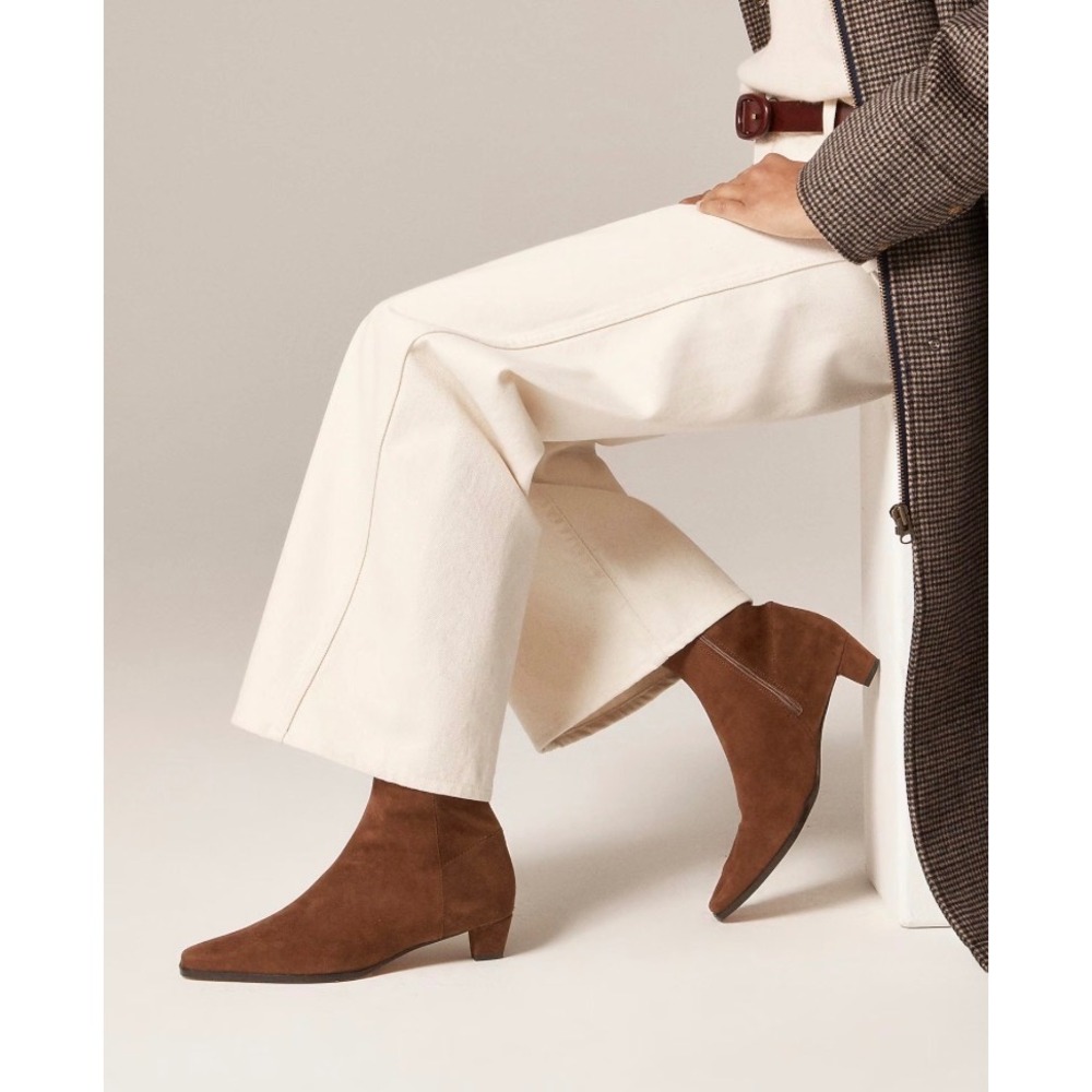 J.Crew‎ Remi square-toe ankle boots in stretch suede CP079 Womens 7